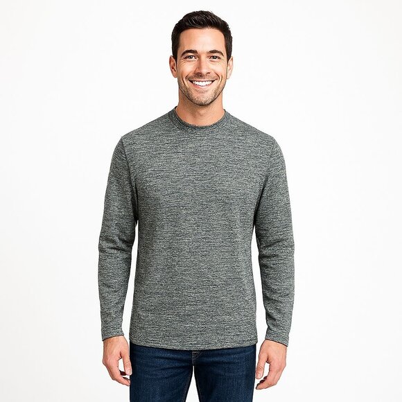 Alfani Mens Stretch Crewneck Pullover Gray Knit Long Sleeve Modern Fit M - Picture 5 of 9